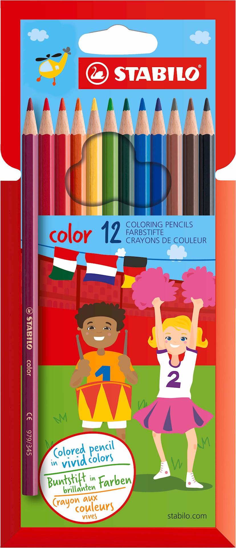 Kredka drewniana STABILO color etui kartonowe z zawieszką 12 szt.