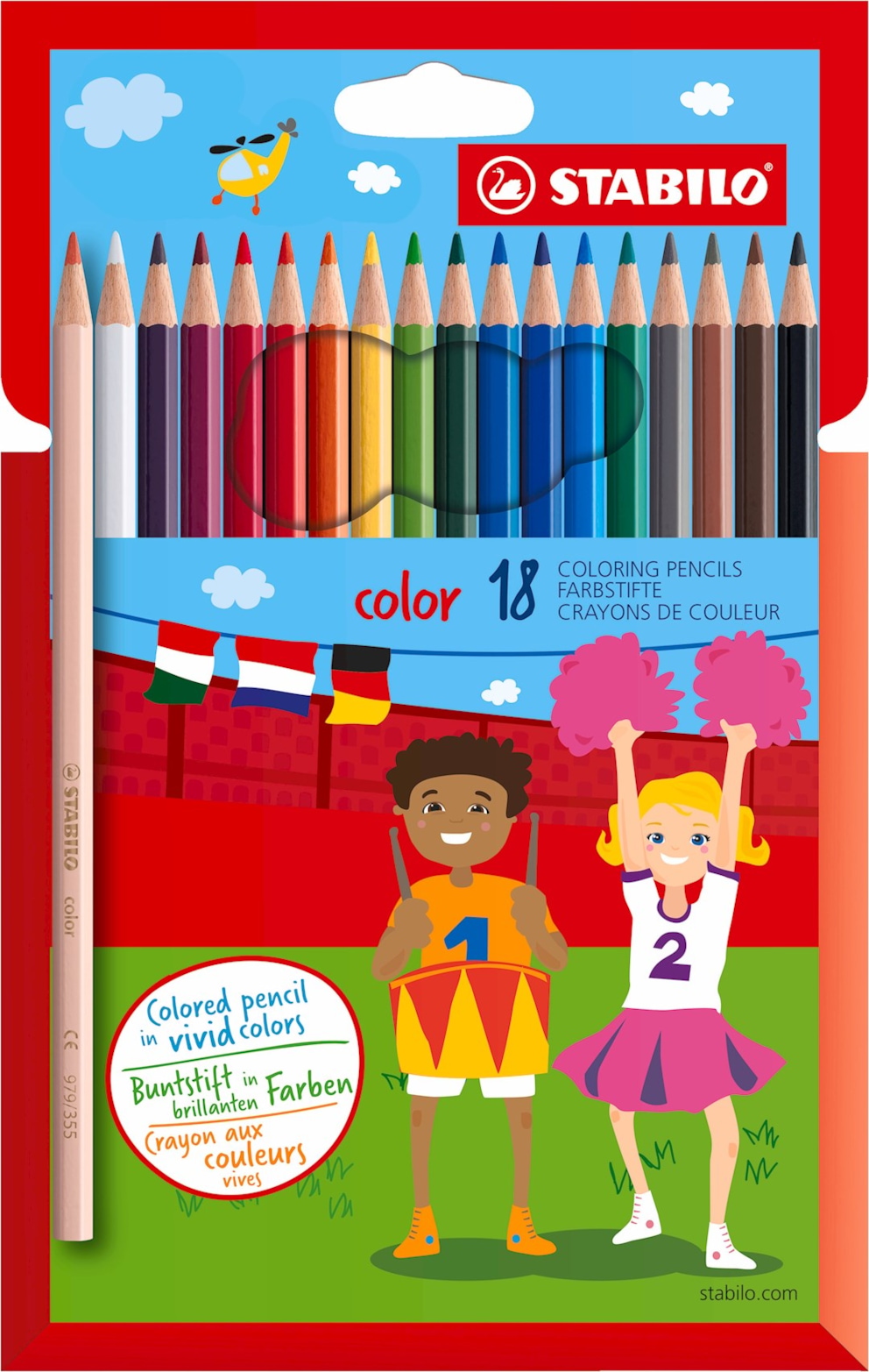 Kredka drewniana STABILO color etui kartonowe z zawieszką 18 szt.