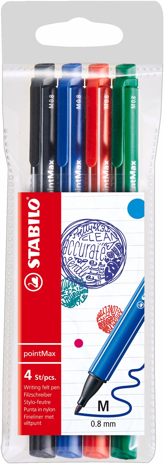 Cienkopis STABILO pointMAX etui 4 szt.