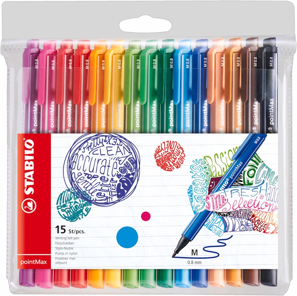 Cienkopis STABILO pointMAX etui 15 szt.