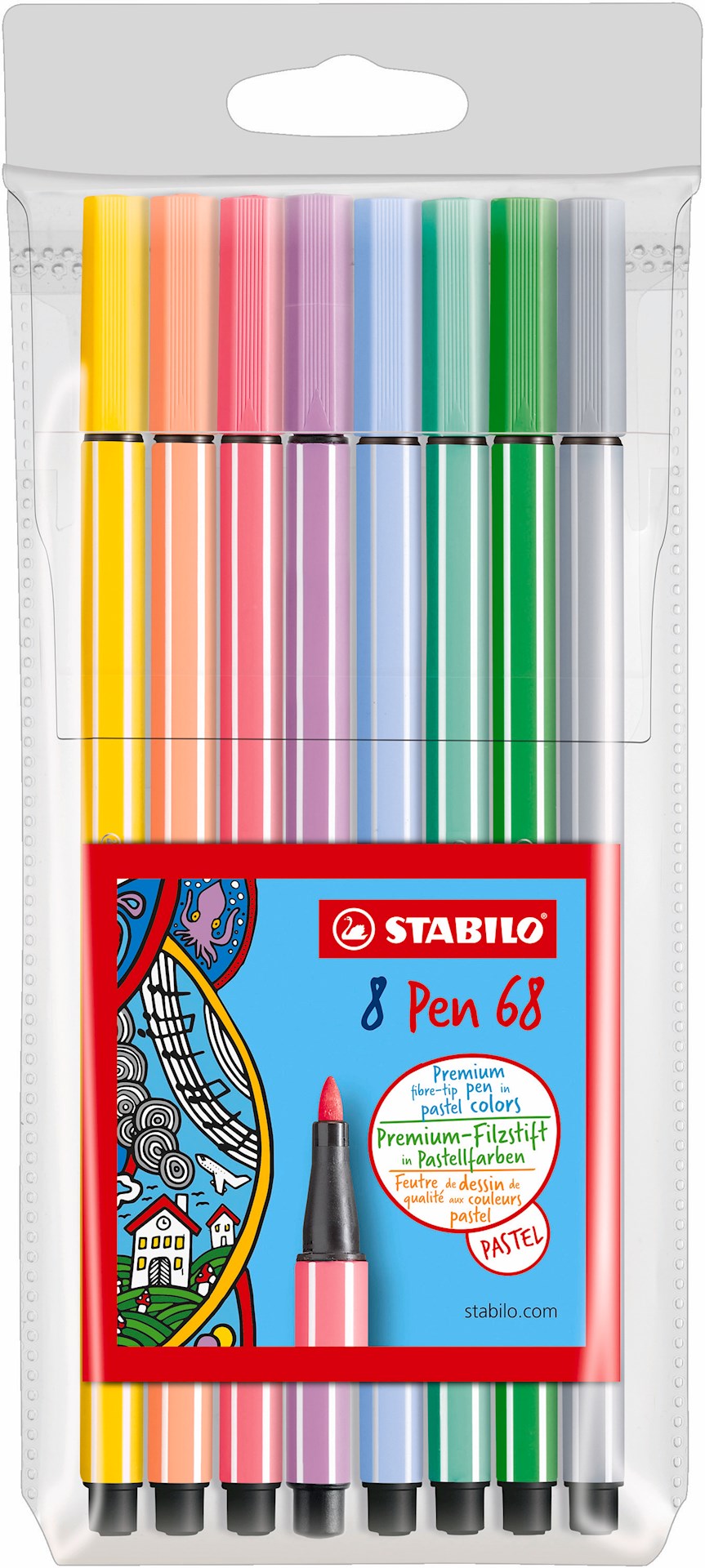 Flamaster STABILO Pen 68 pastel etui 8 szt.