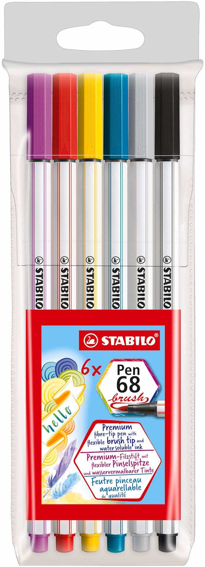 Flamaster STABILO Pen 68 brush etui 6 szt.