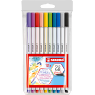 Flamaster STABILO Pen 68 brush etui 10 szt.