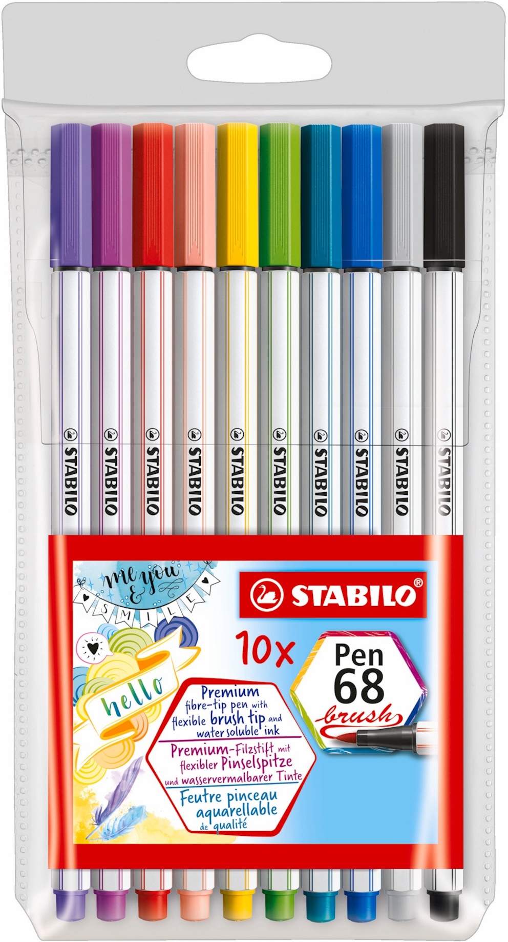Flamaster STABILO Pen 68 brush etui 10 szt.