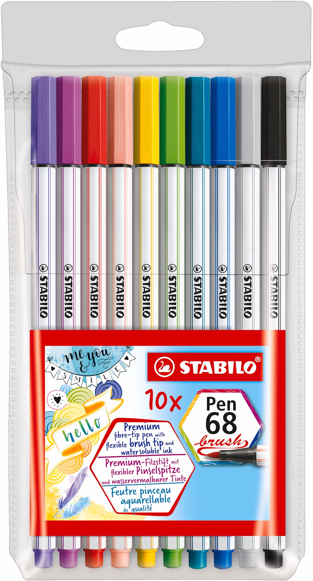 Flamaster STABILO Pen 68 brush etui 10 szt.