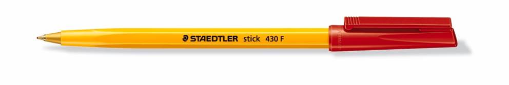 Długopis jednorazowy stick, F, czerwony, Staedtler