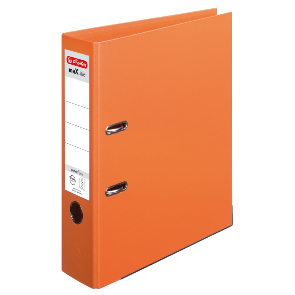 SEGREGATOR DŹWIGNIOWY HERLITZ MAX.FILE PROTECT PLUS A4/8CM POMARAŃCZOWY