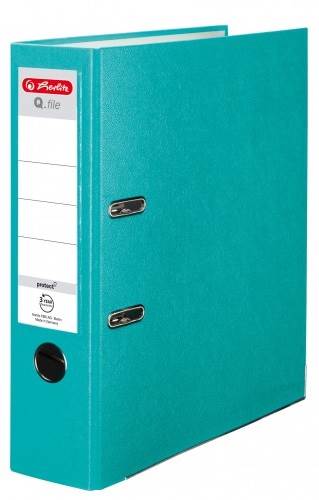 SEGREGATOR DŹWIGNIOWY HERLITZ Q.FILE A4 8CM TURKUSOWY