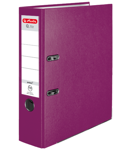 SEGREGATOR DŹWIGNIOWY HERLITZ Q.FILE A4 8CM JAGODOWY