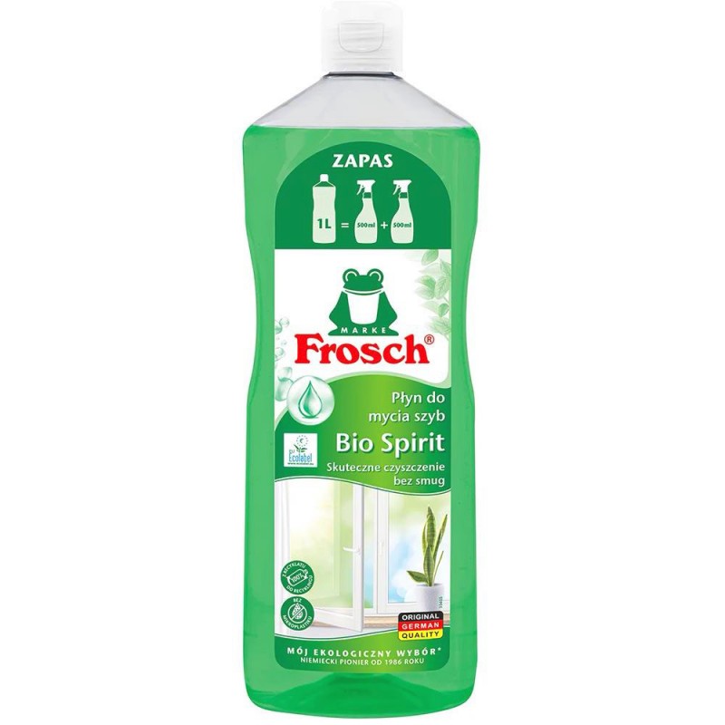 Frosch Płyn do szyb BIO SPIRIT bez smug zapas refill 1L