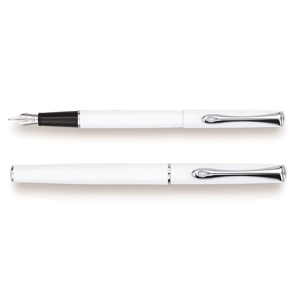 Pióro wieczne DIPLOMAT Traveller, F, białe/chromowane