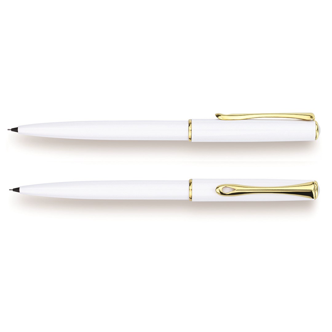 Ołówek automatyczny DIPLOMAT Traveller, 0,5mm, biały/złoty