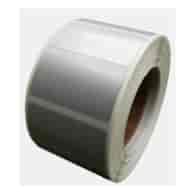 Etykieta termotransferowa, wykonana z folii PET, kolor srebrny, rozmiar 50 x 30 mm, op. 1000 szt, JANTAR J-507