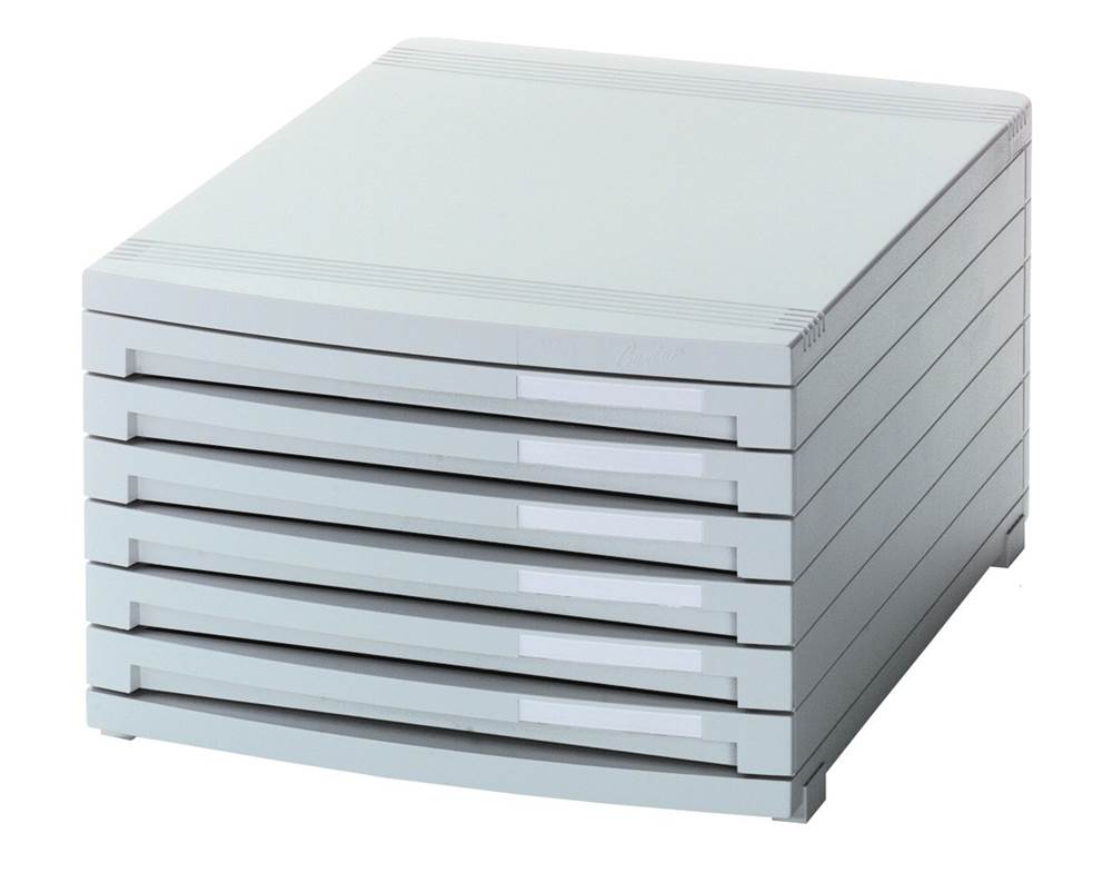 Zestaw 6 szufladek HAN Contur, polistyren, A4+, szary