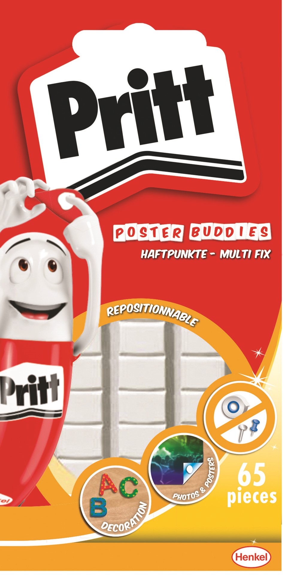 Masa mocująca PRITT ON&OFF, 65szt., 35g, biała, zawieszka