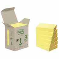 Karteczki samoprzylepne Post-it® (653-1B), ekologiczne, 38x51mm, 6x100 kart., żółte