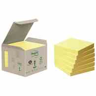 Bloczki ekologiczne POST-IT® (654-1B), 76x76mm, 6x100 kart., żółte