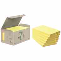 Bloczki ekologiczne POST-IT® (655-1B), 76x127mm, 6x100 kart., żółte