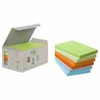 Bloczki ekologiczne POST-IT® (655-1GB), 76x127mm, 6x100 kart., mix kolorów