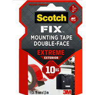 Taśma montażowa SCOTCH®, dwustronna, do ekstremalnych zastosowań, 19mm x 1,5m, czarna