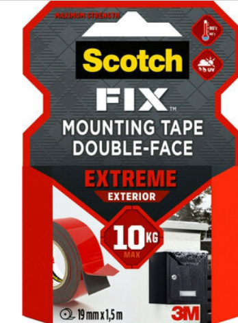 Taśma montażowa SCOTCH®, dwustronna, do ekstremalnych zastosowań, 19mm x 1,5m, czarna