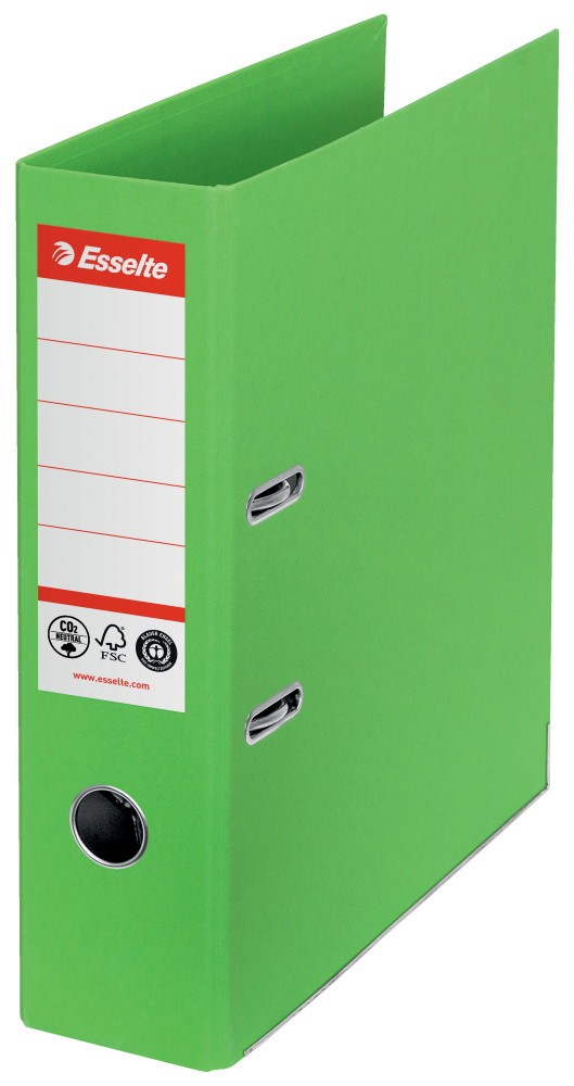 Segregator Esselte No.1 neutralny pod względem emisji CO2, A4, szer. 75 mm, zielony