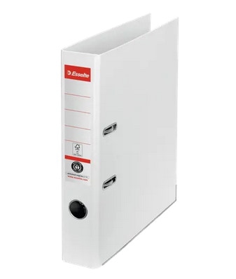 Segregator Esselte No.1 wykonany z kartonu w 100% pochodzącego z recyclingu, A4, szer. 50 mm, biały