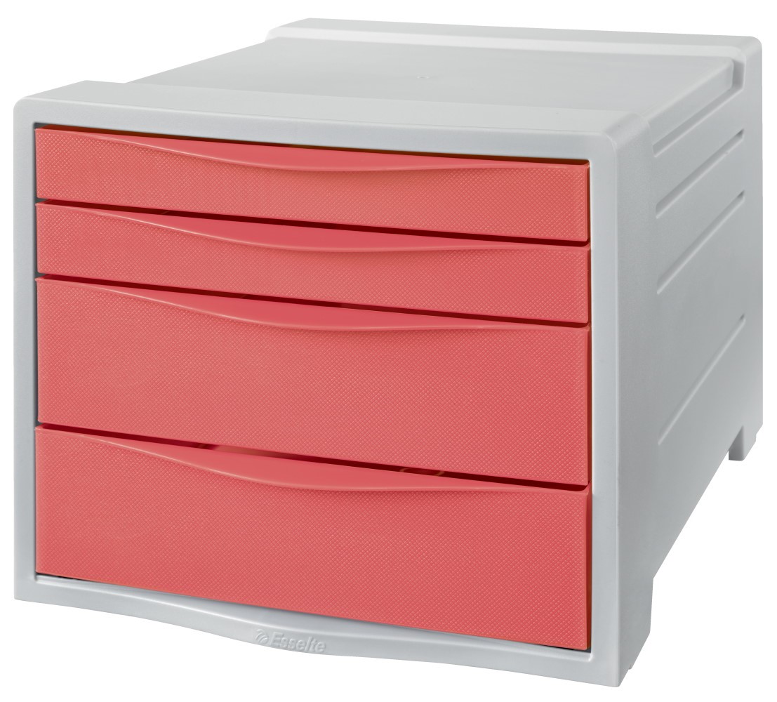 Pojemnik z szufladami Esselte Colour'Breeze, koralowy