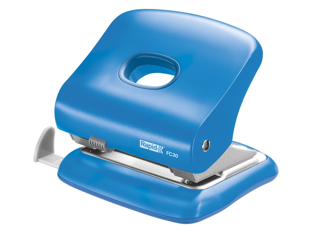 Dziurkacz FC30 Rapid, jasnoniebieski, 5 lat gwarancji, 30 kartek