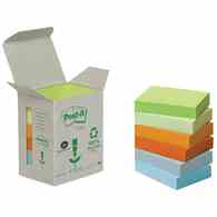 Bloczki ekologiczne POST-IT® (653-1GB), 38x51mm, 6x100 kart., mix kolorów
