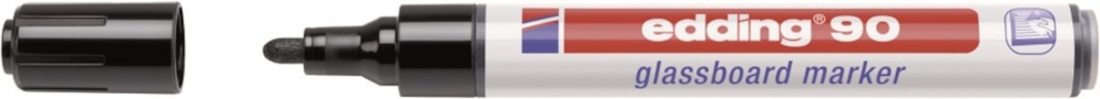 Marker do tablic szklanych e-90 EDDING, 2-3 mm, czarny