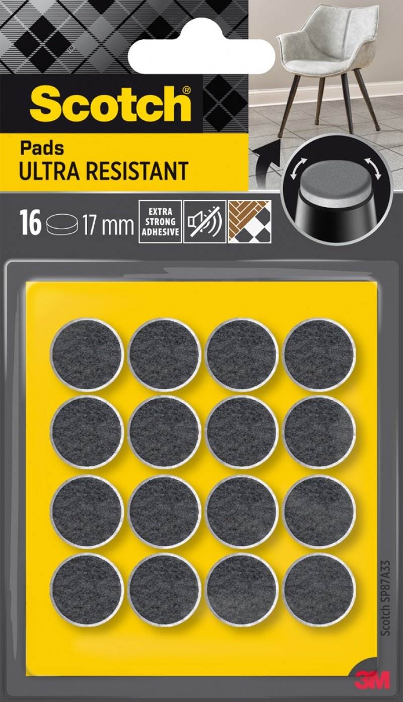 Podkładki Filcowe Scotch Okrągłe 17mm Czar/Białe