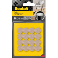 Miękkie podkładki z wełny SCOTCH, samoprzylepne, okrągłe, 17mm, 16 szt., beżowe
