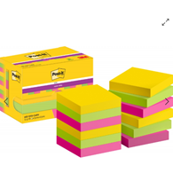 Bloczek samoprzylepny POST-IT® Super Sticky (622-12SS-EG), 47,6x47,6mm, 12x90 kart., paleta Bangkok