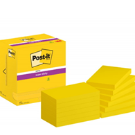 Karteczki samoprzylepne POST-IT® Super Sticky (655-12SSCY-EU), 127x76mm, 12x90 kart., żółte