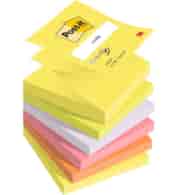 Karteczki samoprzylepne POST-IT Z-Notes, 76x76mm, 6x100 kart., mix kolorów neonowych