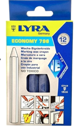 Kreda tablicowa LYRA 485/795 wosk niebieska op 12