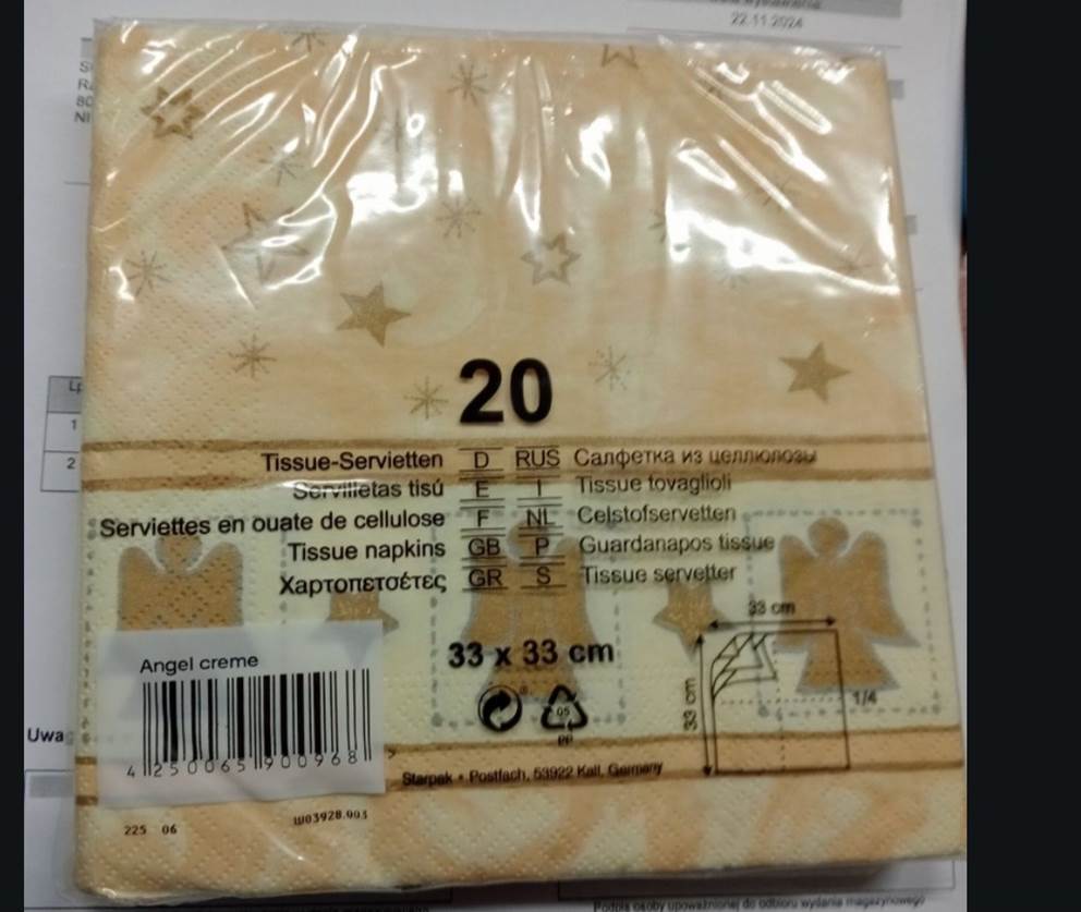 SERWETKI PAPIEROWE ŚWIĄTECZNE 33x33 BOŻE NARODZENIE