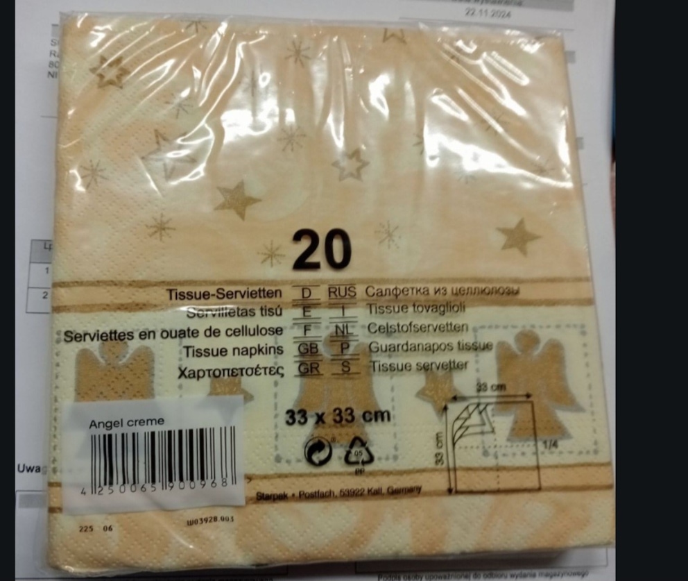 SERWETKI PAPIEROWE ŚWIĄTECZNE 33x33 BOŻE NARODZENIE