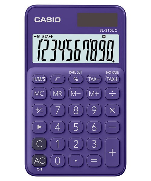 Kalkulator kieszonkowy CASIO SL-310UC-PL-S, 10-cyfrowy, 70x118mm, fiolet