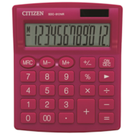 Kalkulator biurowy CITIZEN SDC-812NRPKE, 12-cyfrowy, 127x105mm, różowy