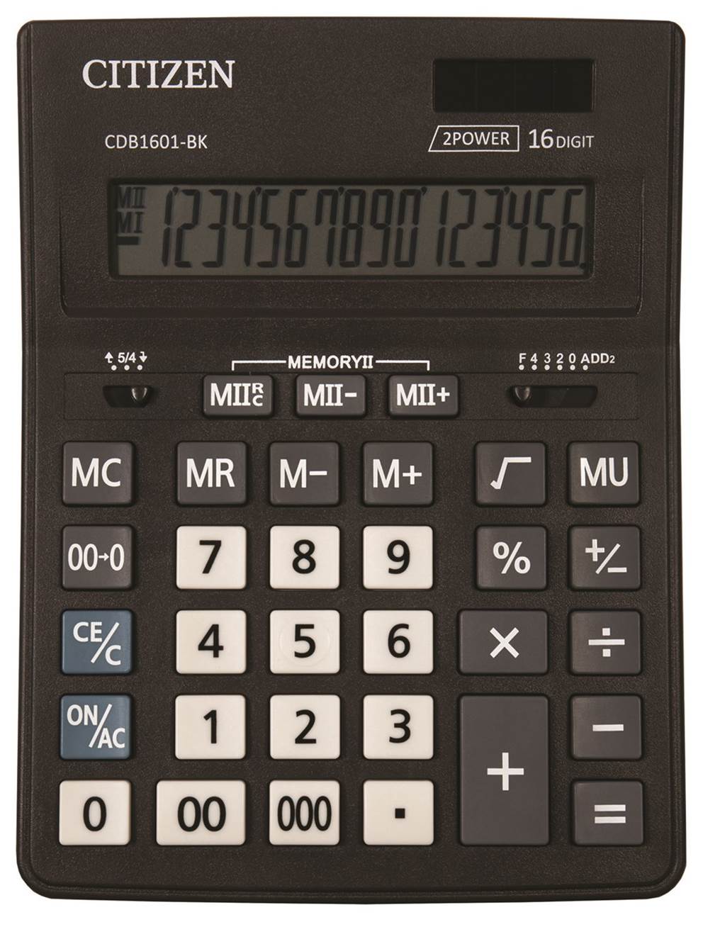 Kalkulator biurowy CITIZEN CDB1601-BK Business Line, 16-cyfrowy, 205x155mm, czarny