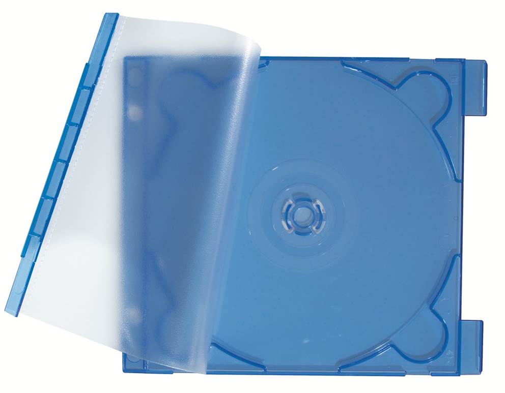 Etui na CD, gr. 2,9 mm, przezroczysty -niebieski 10 szt.