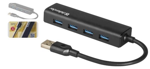 Rozgałęźnik HUB USB 3.0 4-portowy DEFENDER