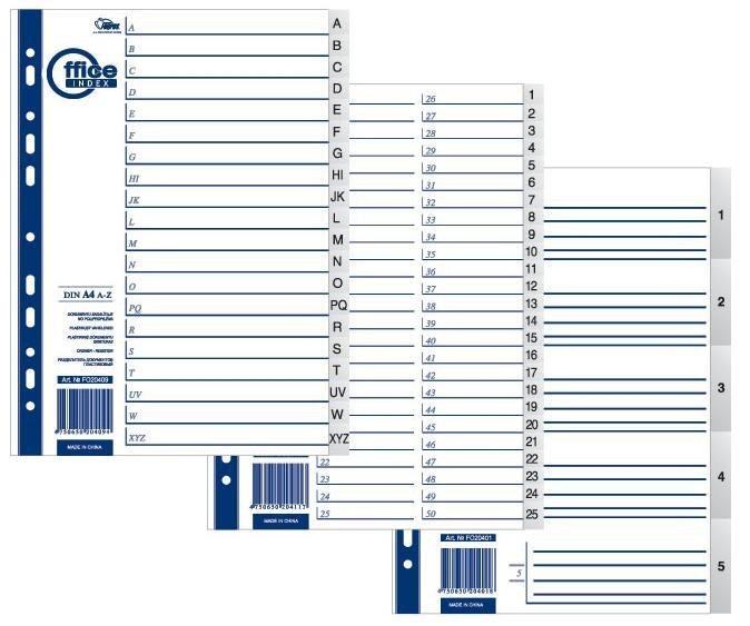 Przekładki A4 10 szare PP Forpus FO20403