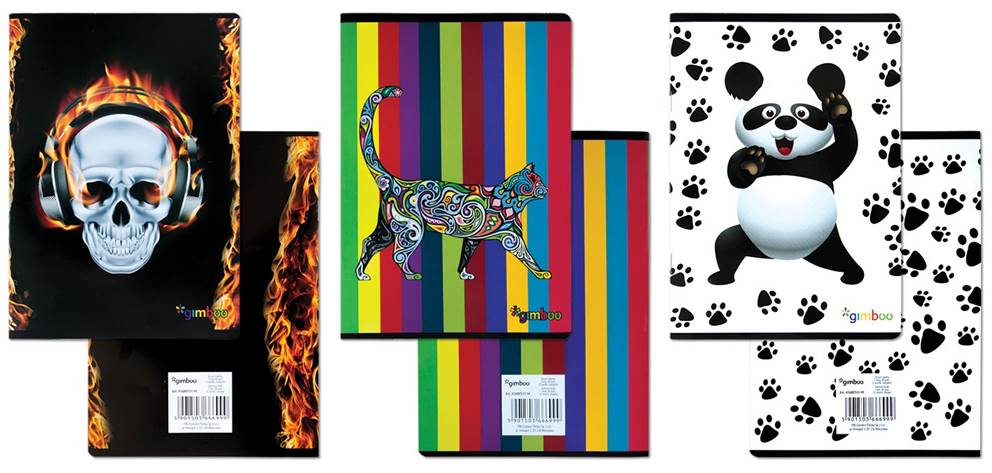 Zeszyt szkolny GIMBOO Vip mix 2015, A5, w 1 linie, 60gsm, 32 kart., margines, mix wzorów