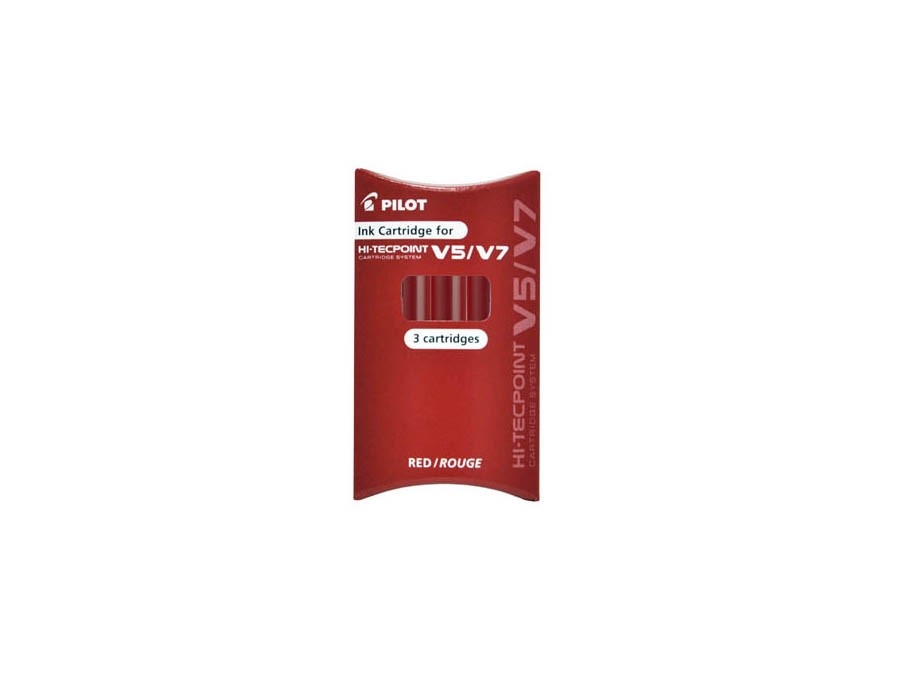Naboje do cienkopisu PILOT V5 CARTRIDGE SYSTEM 3 szt. czerwony