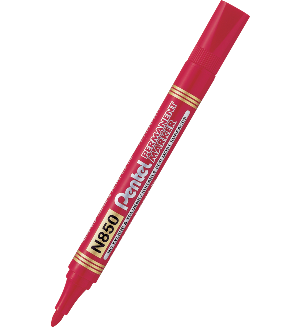 ekonomiczny marker perm. okrągła końcówka czerwony Pentel