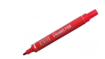 aluminiowa obudowa, bardzo trwała, okrągła końcówka czerwony Pentel