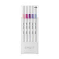 ZESTAW PEM-SY/5C NO.7, 5 SZTUK FLAMASTRÓW EMOTT UNI, KOLORY: PASTELOWYRÓŻOWY, RÓŻOWY, FIOŁKOWY, LILIOWY, SINORÓŻOWY